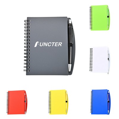 A6 Matte - Cover Spiral Notebook With Pen