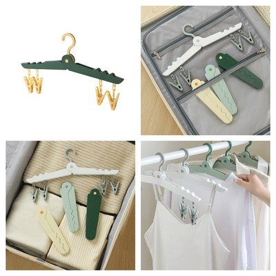 Foldable Clothes Hanger With Clip For Travel And Trip