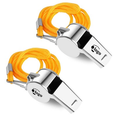 Stainless Steel Whistle With Lanyard