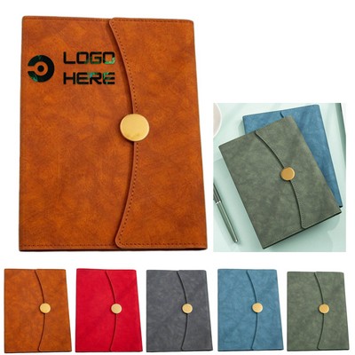 Pu Leather Round Metal Clasp Notebook