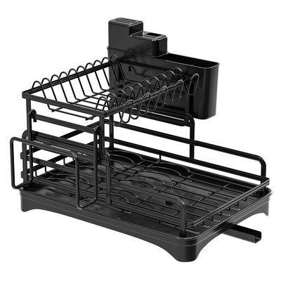 Flat Wire Stackable Dish Rack with Cup Holder