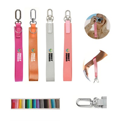 Wristlet Keychain Nylon Woven Mobile Phone Metal Buckle Keychain