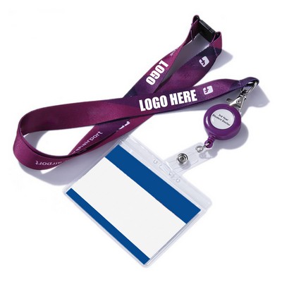 Retractable Sublimation Badge ID Card Security Reel Lanyard