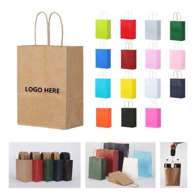 Eco-friendly kraft paper gift bags with handles