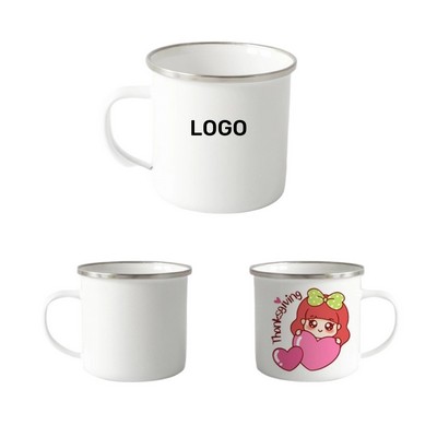 Stainless Steel Enamel Toothbrush and Mouthwash Cup