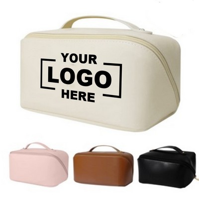 Leather Large Capacity Makeup Bag