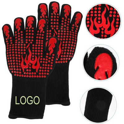 Insulated Gloves Oven Mitts Heat Resistant Silicone BBQ Kitchen