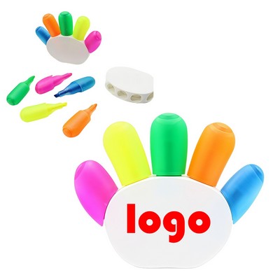 Versatile 5-in-1 Highlighter Pen Set: Vibrant Fluorescent Markers
