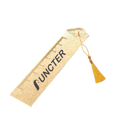 Metal Bookmark With Tassel And Ruler Scale