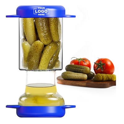 Glass Pickle Jar Pickle Juice Separator with Glass Strainer Flip