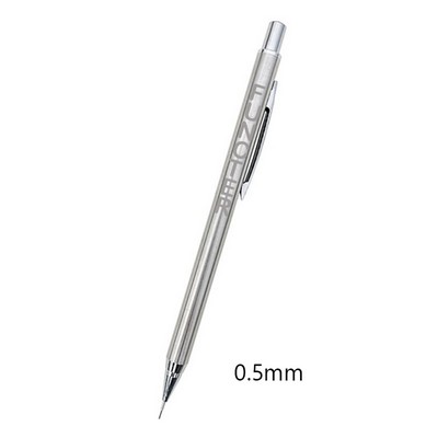 Stainless Steel Shinny Surface Mechanical Pencil 0.5 mm Pencil Lead