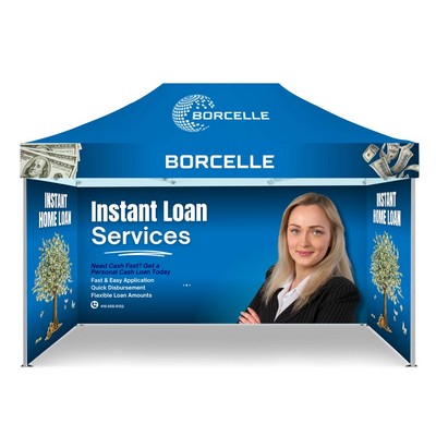 15 Ft Aluminum Canopy Tent - Frame+Topper+Single Sided full Backwall+Sidewalls)