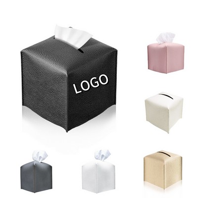 Square Pu Leather Tissue Box Cover