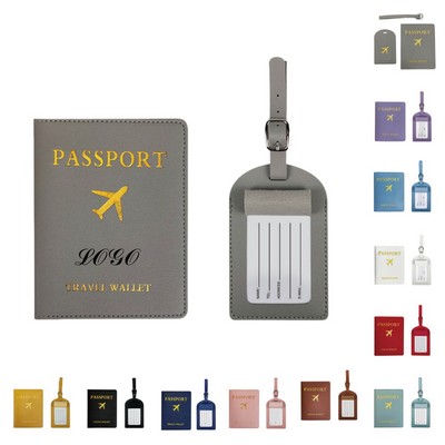 Custom PU Passport Holder and Luggage Tag Set