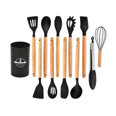 Non Stick Silicone Cooking Utensils Set with Holder