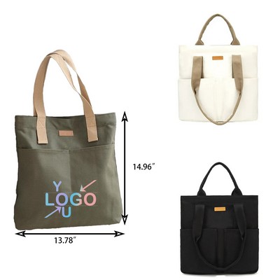 Reusable Canvas Shoulder Tote Bag