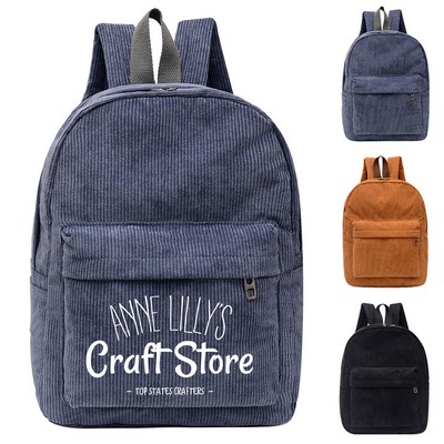 Casual Corduroy Backpack