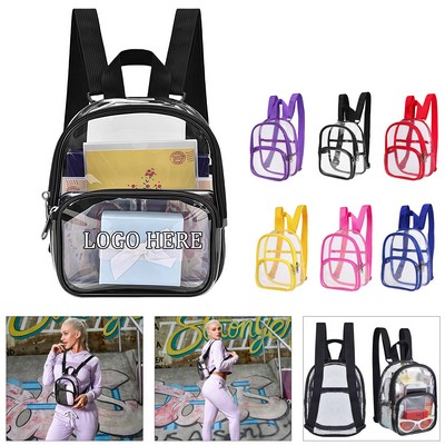 Clear PVC Mini Backpack Transparent Stadium Approved School Bag