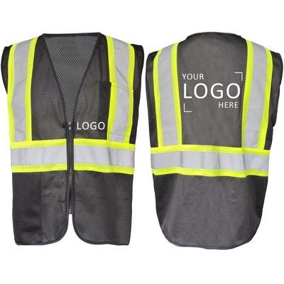 Class 2 High Visibility Zipper Mesh Safety Vest