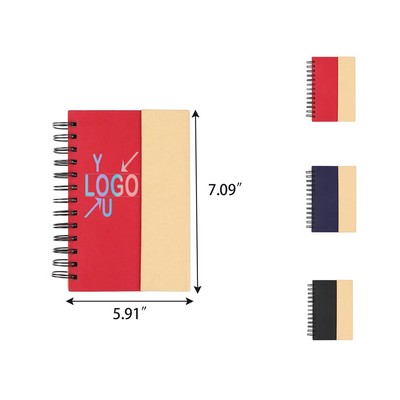 Spiral Notebook With Pen And Sticky Notes