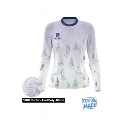 Women'S Cotton-Feel Long Sleeve T-Shirt Sublimation 180G