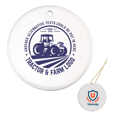 Round Ceramic Christmas Hanging Ornament