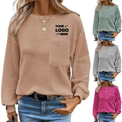 Women's Long Sleeve Crewneck Knit Shirts