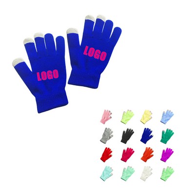MOQ 50 Acrylic Touch Screen Knit Gloves
