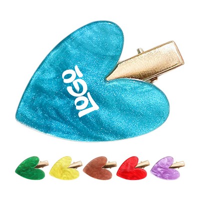 Girls Acrylic Heart Shape Hair Clip