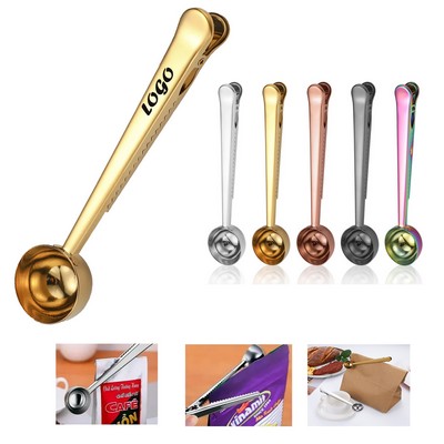 Stainless Steel 2-in-1 Coffee Scoop Clip