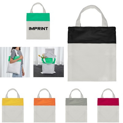 Colorful Patchwork Canvas Tote Bag