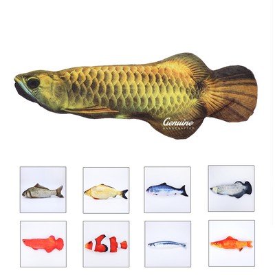 Catnip Infused Plush Fish Throw Pillow Toy