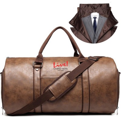 Leather Garment Duffel Bag