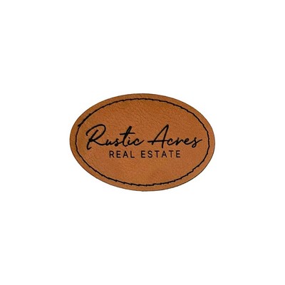 3" x 2" Oval Iron-on Leatherette Patch