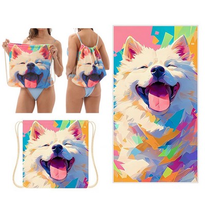 2-in-1 Foldable Beach Towel Backpack