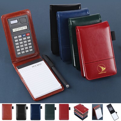 A7 PU Leather Foldable Notebook with 8-Digit Calculator