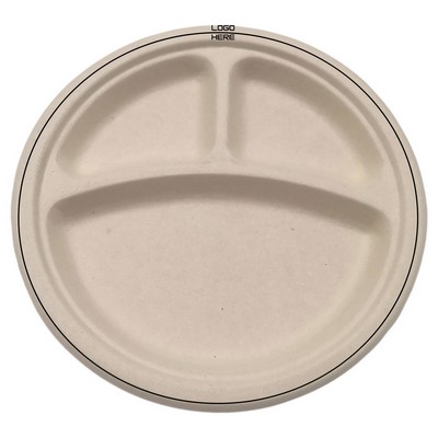 3-Compartment Round Eco-Friendly Food Plate