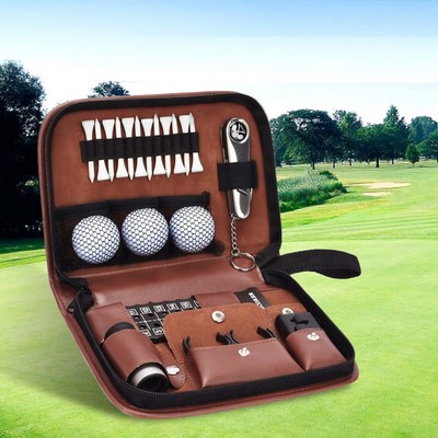 Golf Accessory Kit with Portable PU Organizer Bag
