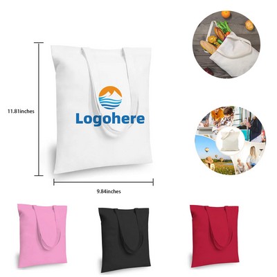 Solid Color Canvas Tote Bag