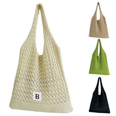 Polyester Mesh Crochet Beach Tote Bag