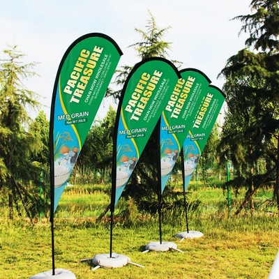 87"×32" P-Shape Single Side Beach Flags for Outdoor Advertising and Events