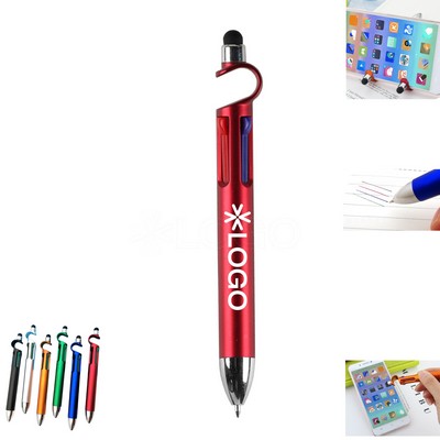 Multi-Color Ink Ballpoint Pen with Stylus