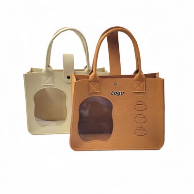 Clear Cartoon Felt Tote Bag with Cutout Design for Gifting