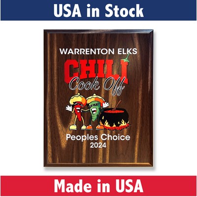 Walnut Wood Award Plaque with UV Printed Direct to Wood-9x12