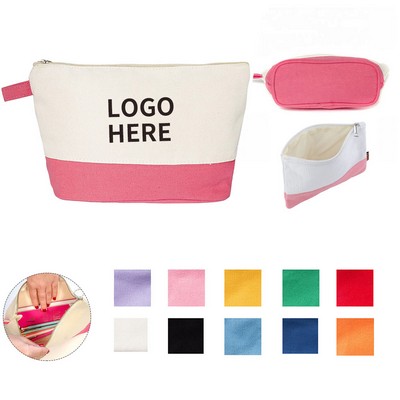 Dual-Hued Canvas Beauty Pouch