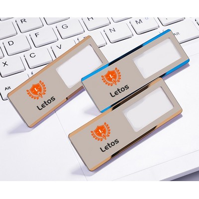 Professional Aluminum Alloy Name Tags Polished Nameplate Badge with Safety Magnetic Pin & Window #18