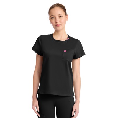 Med Couture - MC AMP KNIT - Women's 2-Pocket Crew Neck Tee