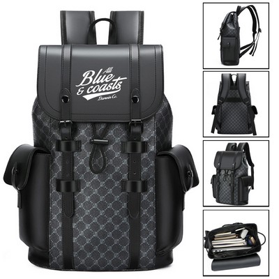 PU Leather Waterproof Laptop Backpack