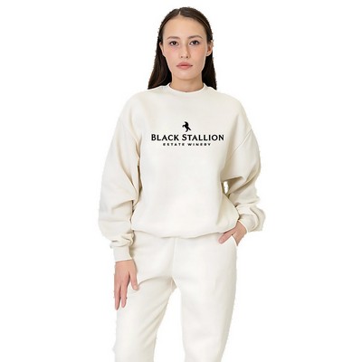 Mid-Weight Poly Cotton Fleece Wide Unisex Crew