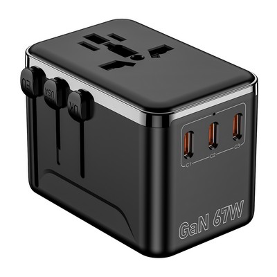 WORLD Universal Adaptor GAN 67W / USB & 3 TYPE C PORTS